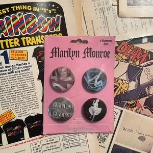 Novelty MARILYN MONROE/NORMA-JEAN 4-Pc Pin Set Hollywood Collection